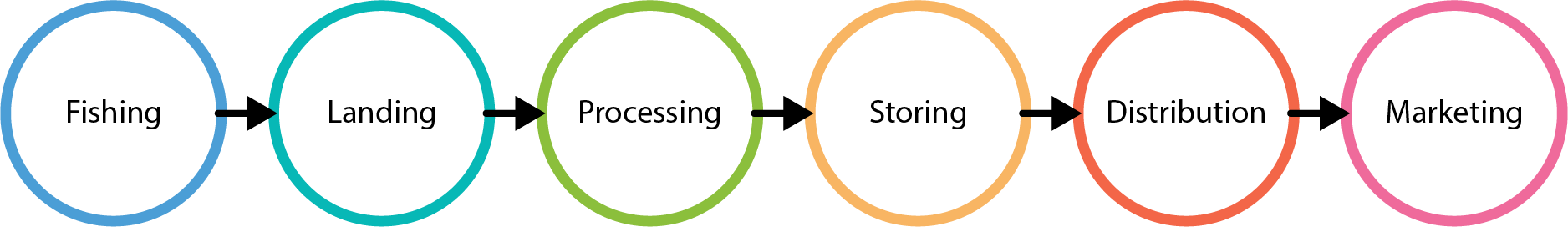Aquatic food supply chain schematic 